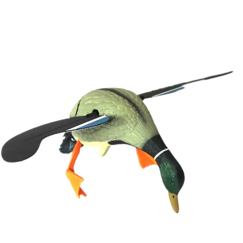 Remote control electric hunting bait movement High simulation green head flying wild duck duck prop with support rod