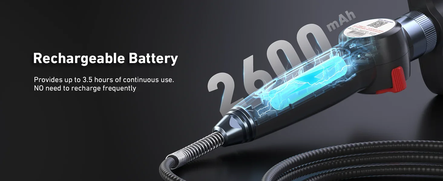 Ralcam Articulating Borescope 2-Way 180° Endoscope 3.9mm Inspection Camera 5.0" Scree Pipe Camera 10 LED Lights Semi Rigid Cable