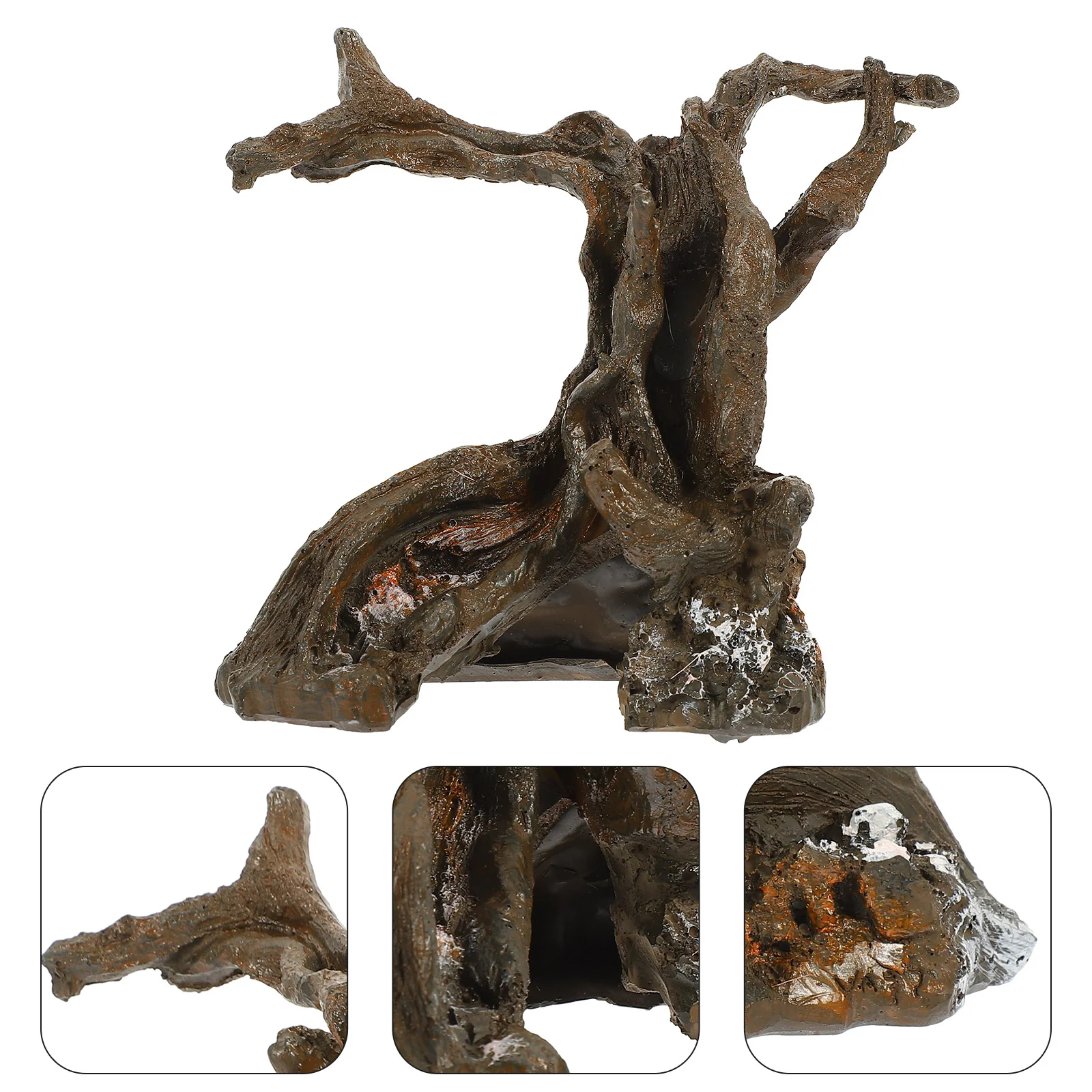 

Aquarium Decoration Tree Root Model Landscaping Figurine Animal Branch Pond Ornament Landscape Resin Craft Lifelike