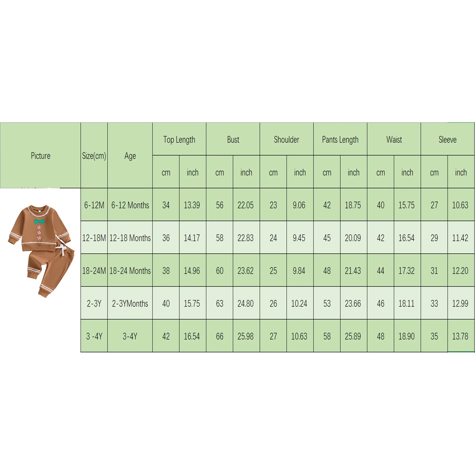 عيد الميلاد الرضع طفل الفتيات الزنجبيل السراويل 2 قطعة الملابس مجموعات طفل الحلوى التطريز طويلة الأكمام قمم الرباط السراويل #6