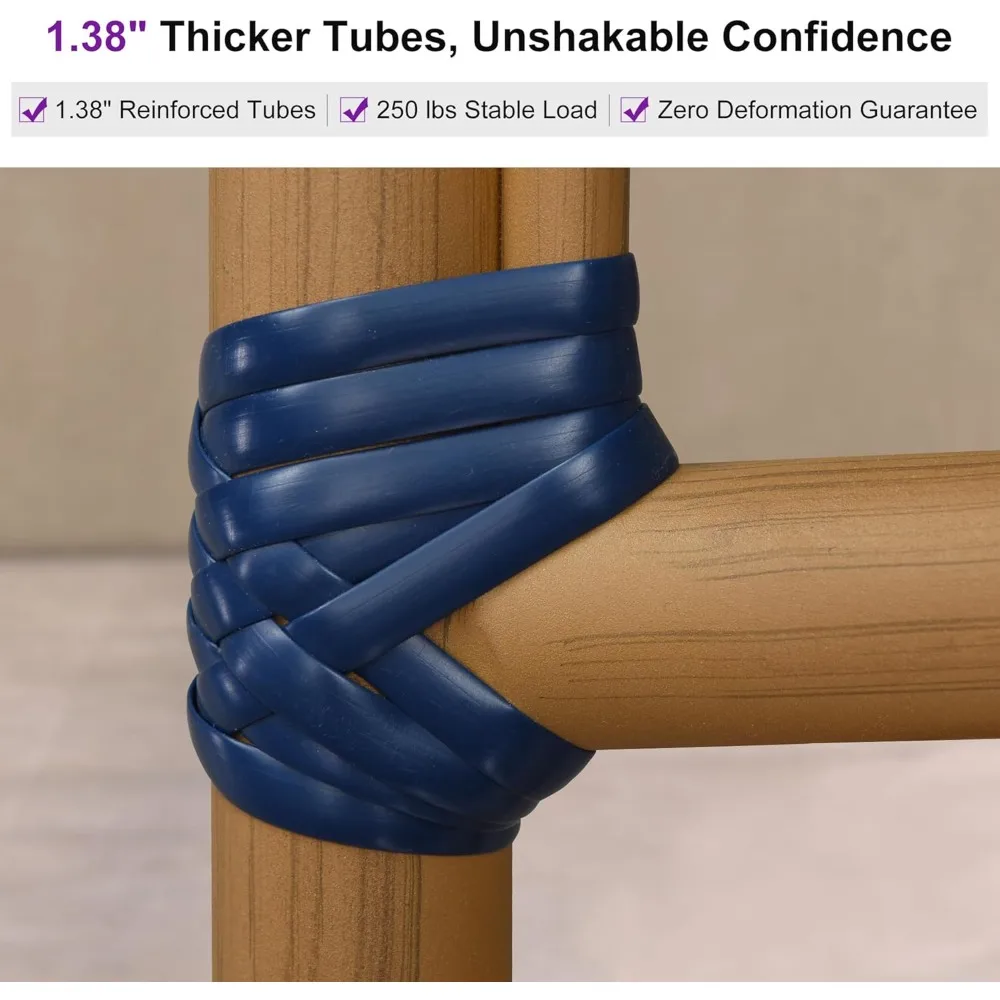 مقاعد مرتفعة للاستخدام الخارجي، مجموعتان من مقاعد وكراسي بار الروطان في فناء الريف الفرنسي، مع لمسة نهائية من خشب الساج #6