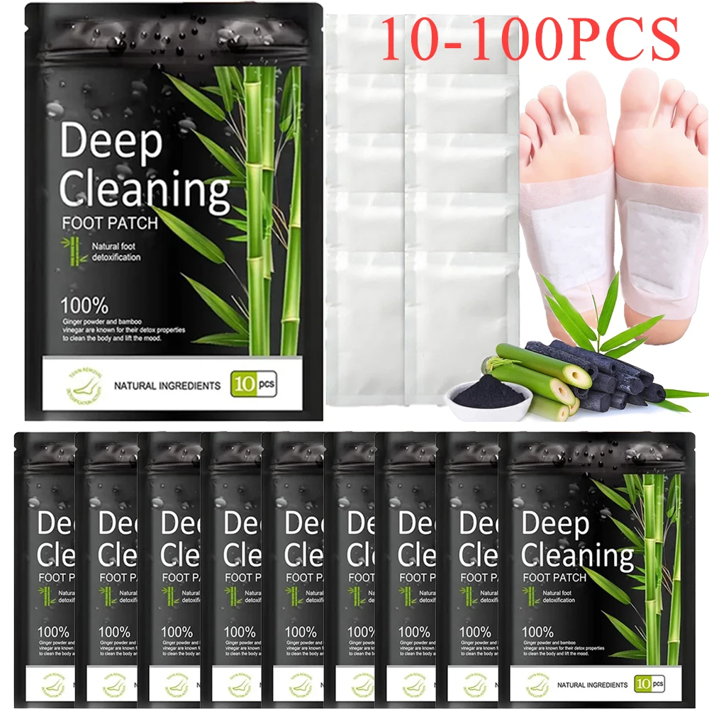 10-100pcs Detox Foot Patches Stress Relief Feet Deep Sleep Detox Sticker Foot Skin Toxins Detoxification Cleaning Foot Care Pad