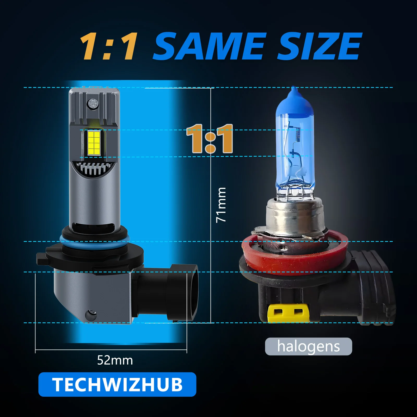 PANGOLIN H4 LED المصابيح الأمامية 2 قطعة 24000LM 600% أكثر إشراقا اللاسلكية عالية منخفضة شعاع مروحة سيارة صغيرة ضوء عدة استبدال الهالوجين