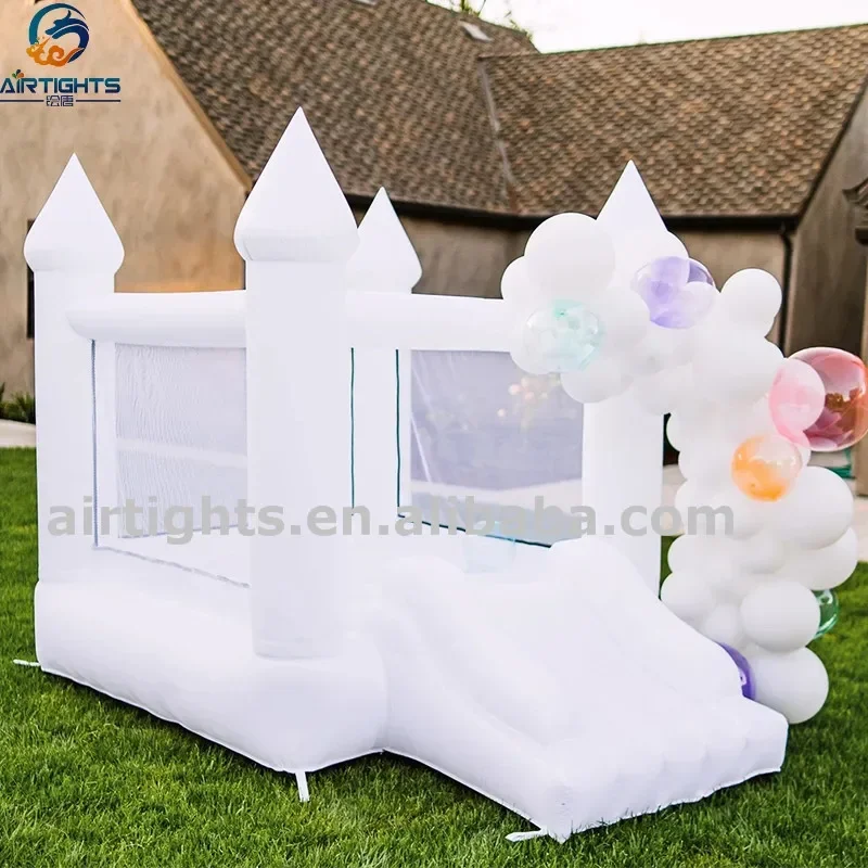 Airtight factory fun safe mini castle good price kids inflatable white bouncy castle