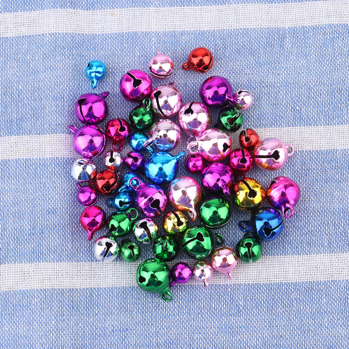 

150 Pcs Colorful Jingle Bells Christmas Metal 6mm 8mm 10mm Craft Decoration DIY Projects Wedding Party Accessories