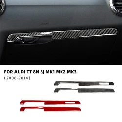 For Audi TT 8n 8J MK1 Mk2 Mk3 2008-2014 Carbon Fiber Sticker Co-pilot Glove Storage Box Trim Sticker Cover Accesorios Para Auto