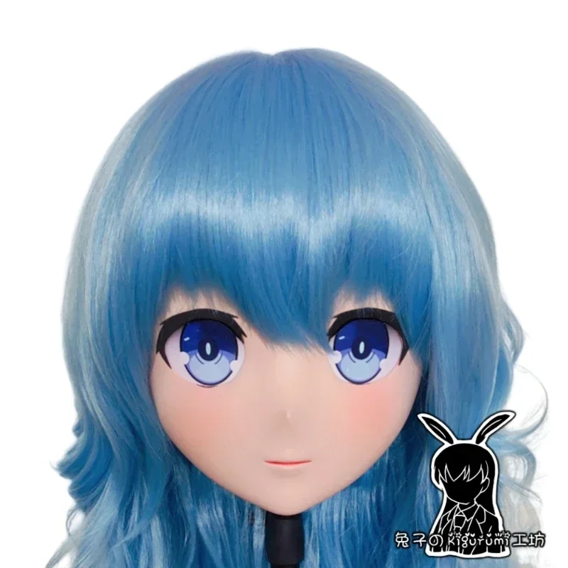 Handmade Custom Full Head Mask with Backshell Comic Coser Crossdressing Silicone Anime Yoshino Kigurumi Mask Cosplay