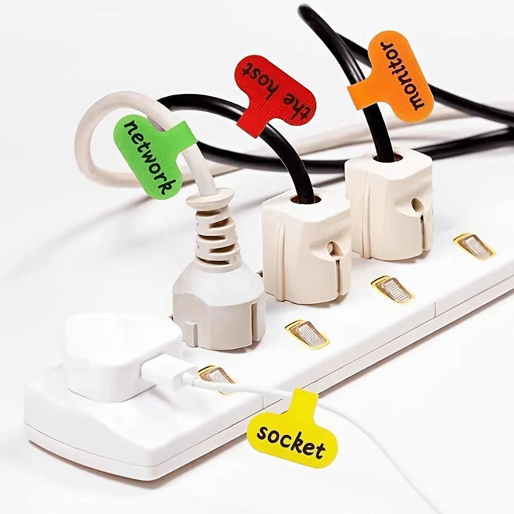 5/10/20pcs Waterproof label tape for writing on cables, Velcro cable labels, nylon cable label hook-and-loop strips