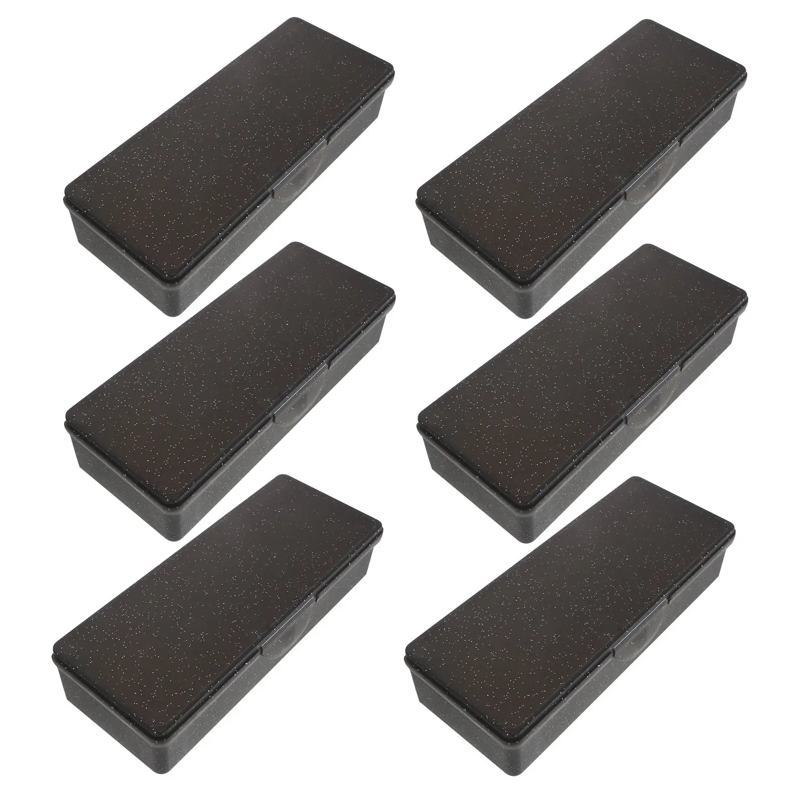 

Набор из 6 компактных легких пластиковых органайзеров для хранения косметики, украшений и офисных принадлежностей, прямоугольные, штабелируемые контейнеры