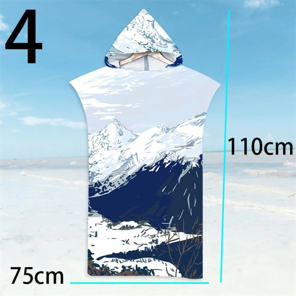 Surf Poncho Microfiber Beach Towel Hooded Fabric Bath Towel Absorbent Fashion Swimming Bathrobe Swimming