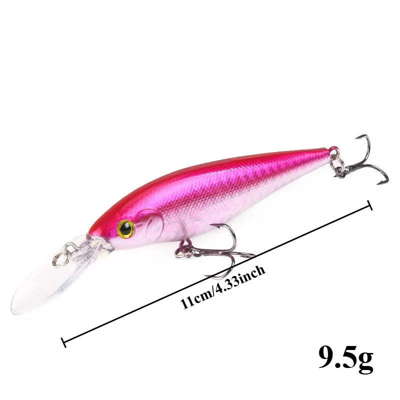 BILLINGS 1pcs 11cm/9.5g Plastic Artificial Fish Lure Long-Tongued Multicolored Lure Practical Fishing Gear Accessories