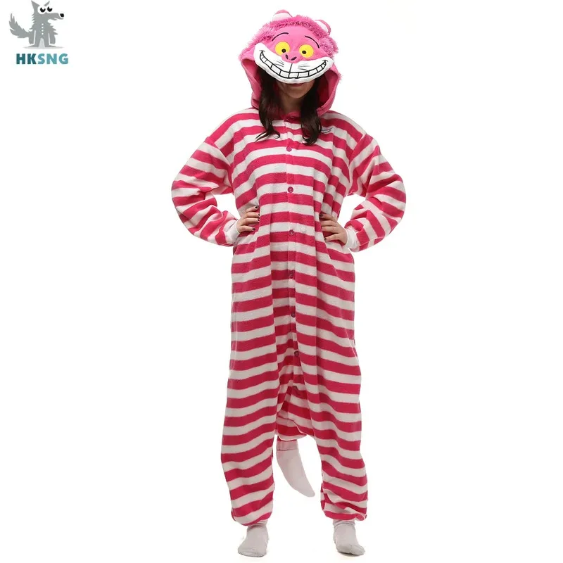Animal adulto franela Cheshire gato Onesie Kigurumi pijamas dibujos animados queso disfraces monos regalo de Navidad