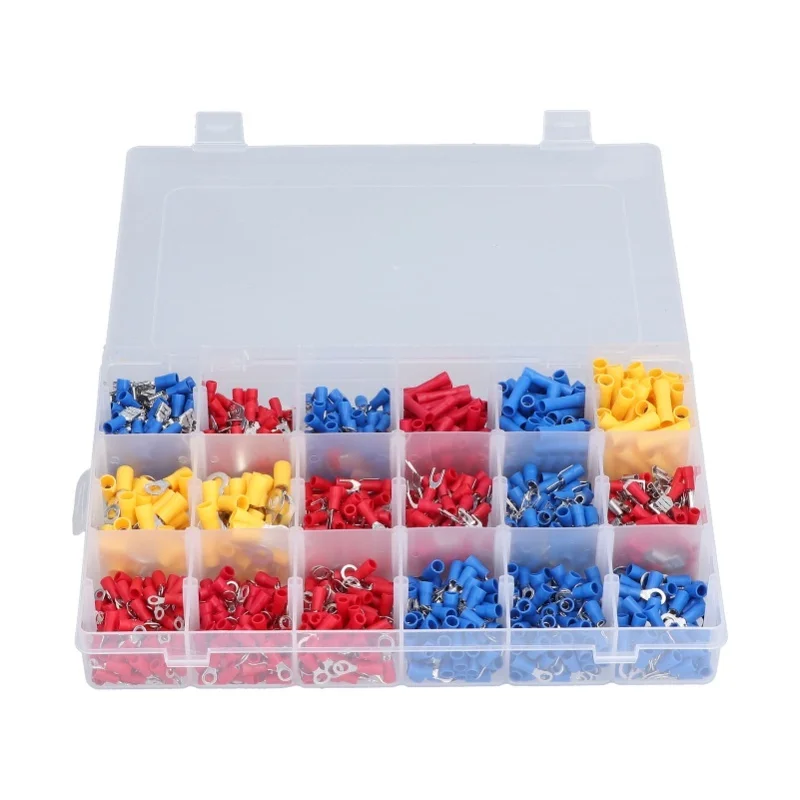 

Набор из 1200 электрических клемм для быстрого подключения, изолированные электрические соединители для автомобилей и морского транспорта