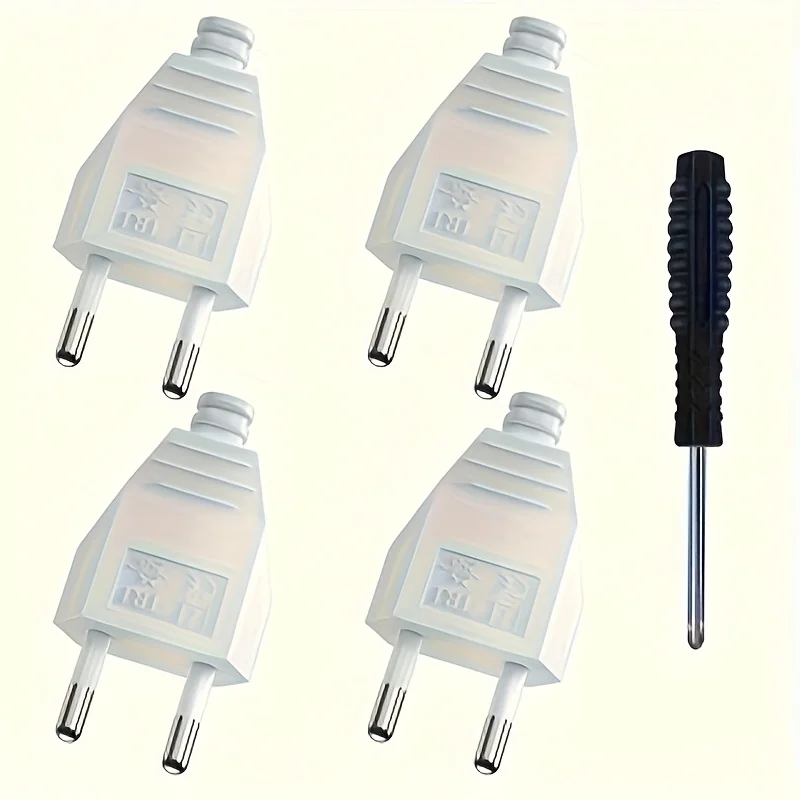 Juego de adaptadores protectores de contacto de enchufe plano de 4 piezas con características de seguridad mejoradas: diseño robusto, compacto y ergonómico