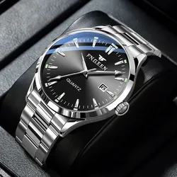 Top Brand Luxury Stainless Steel Business Men's Quartz Watch Waterproof Date Relogio Masculino Casual Luminous Wrist Watches