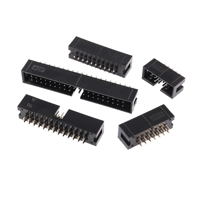 10Pcs 2.54MM Pitch DC3 6/8/10/12/14/16/18/20/30/40/50/60/64P Socket Box ISP Male Straight Pin Header PCB Connector IDC JTAG