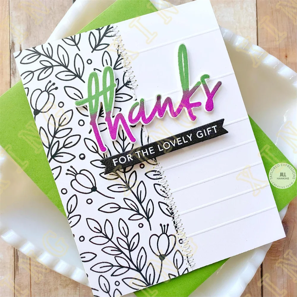 التفكير الجديد منكم شكرا المعادن قطع يموت واضح Stamps سجل القصاصات مذكرات زخرفة النقش قالب Stencil Diy بها بنفسك اليدوية