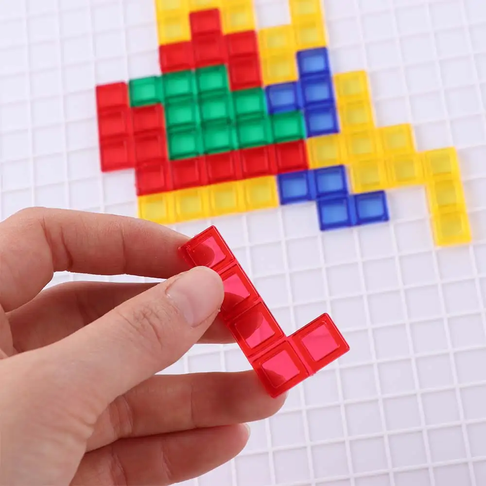 Plastics Blokus Board Game Early Education Multipurpose Colored Squares Game Portable Montessori Puzzle Strategy Board