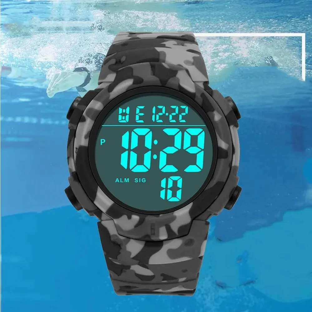 SYNOKE Outdoor Military Digital Watch For Men Fashion Retro Men Watch Sports Waterproof Men Watch Multifunctional Luminous