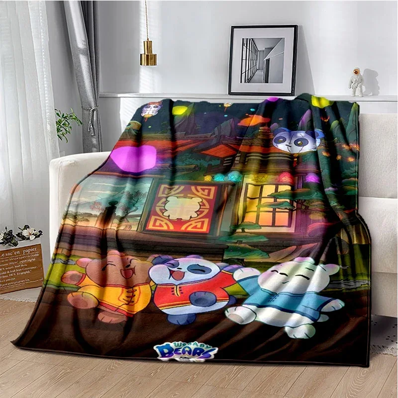 Cartoon Anime Cute Throws Blanket Super Soft kawaii Bare Bear Flannel Blanket for Travel Bedding Home Blanket for Birthday Gift