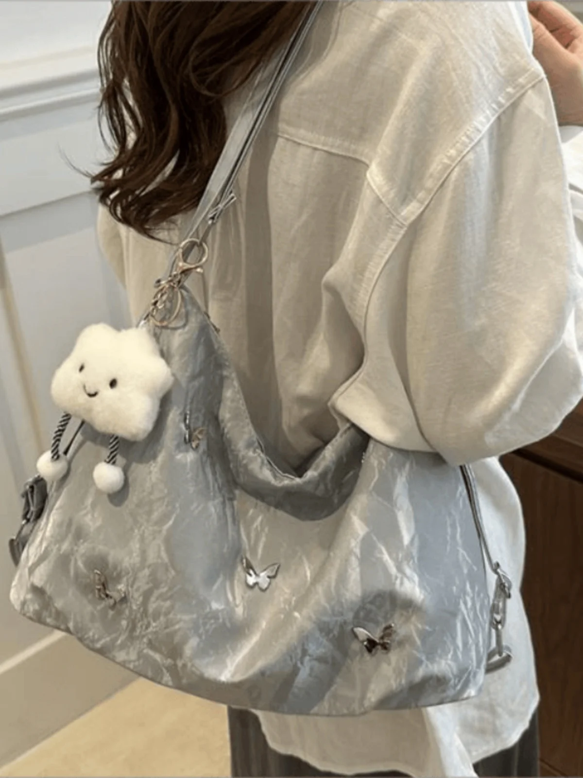Casual Large Capacity Women's Double Shoulder Bag 2024 New Fashion Summer Commuter Single Shoulder Slant Bag Multi-Use Backpack