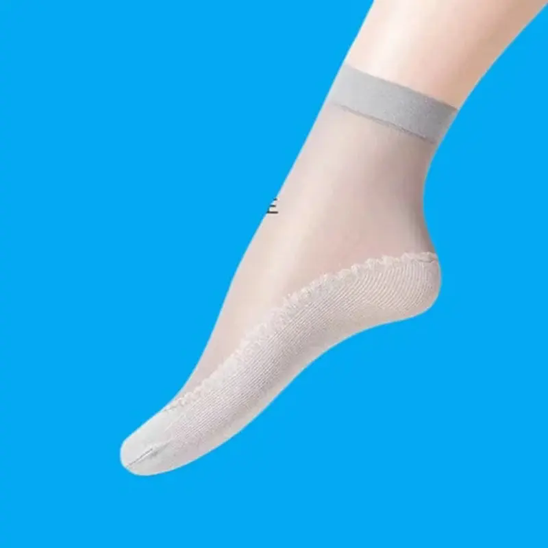 Chaussettes fines absorbant la transpiration pour femmes, chaussettes à tube court, bas en acier, semelle en velours et coton, deuxième génération, printemps et été, 5/10 paires