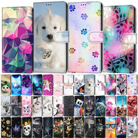 Leather Flip Phone Case For Huawei Mate 10 Lite Mate 20 Lite P10 Lite P20 Lite P30 Lion Flower Painted Wallet Card Holder Cover