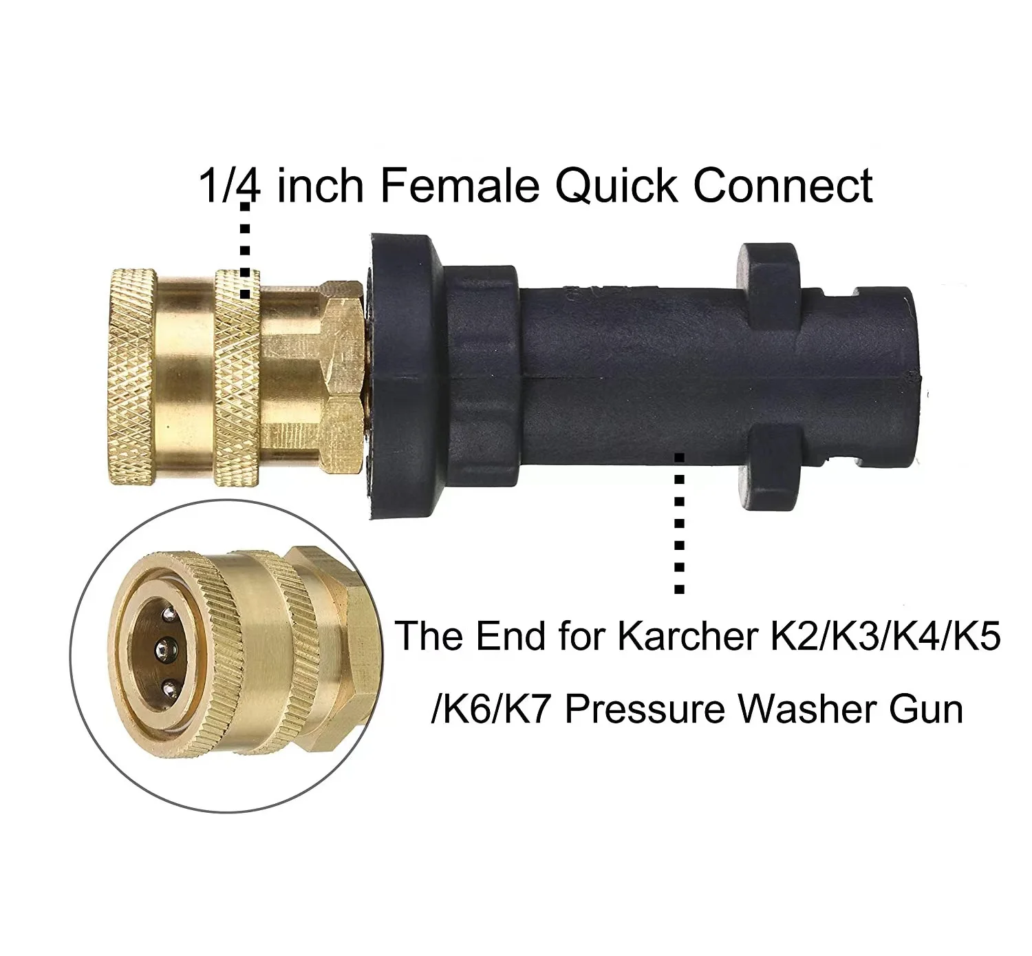 Imagem -03 - Highpressure Water Gun Quick Adapter Kit de Fixação Bocal Pote de Espuma Colorida Karcher k2 k3 k4 k5 k6 k7