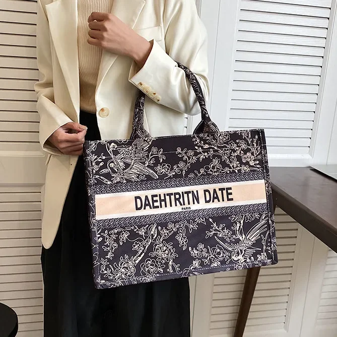 Large Capacity fashion Handbag for Women 2023 New Monet Oil Painting Tote Versatile Shopping Bag high quality Shoulder Bag