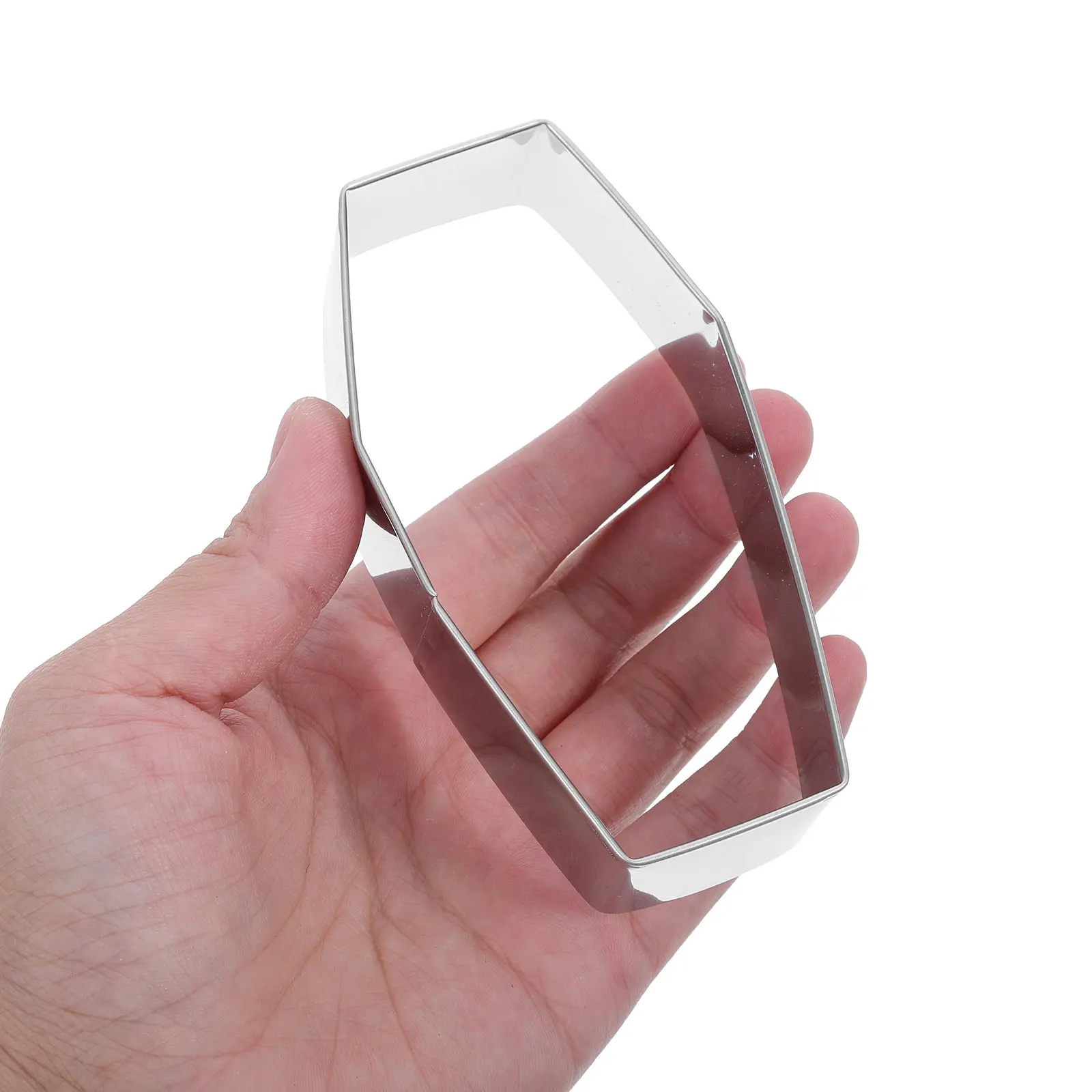 6Pcs Halloween Cookie Cutters Coffin Shape Stainless Steel Metal Dough Fondant Sandwich Cutter Baking Tools for Party