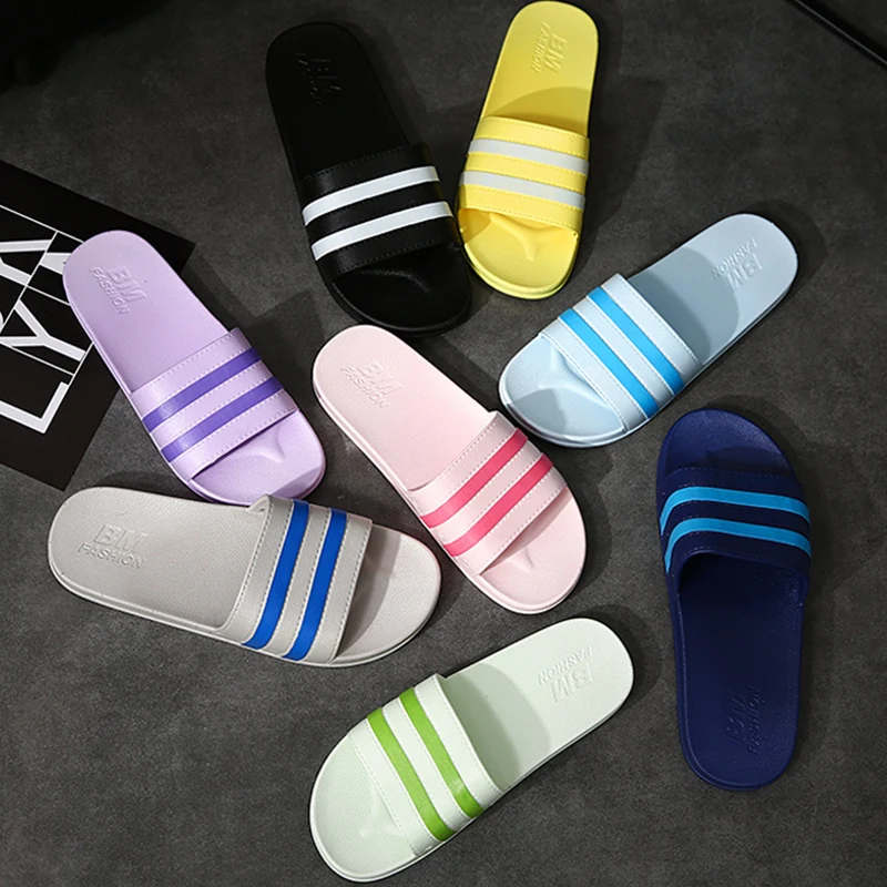 Slippers for women household summer indoor anti slip bathroom home plastic soft soles for bathing cool slippers for summer