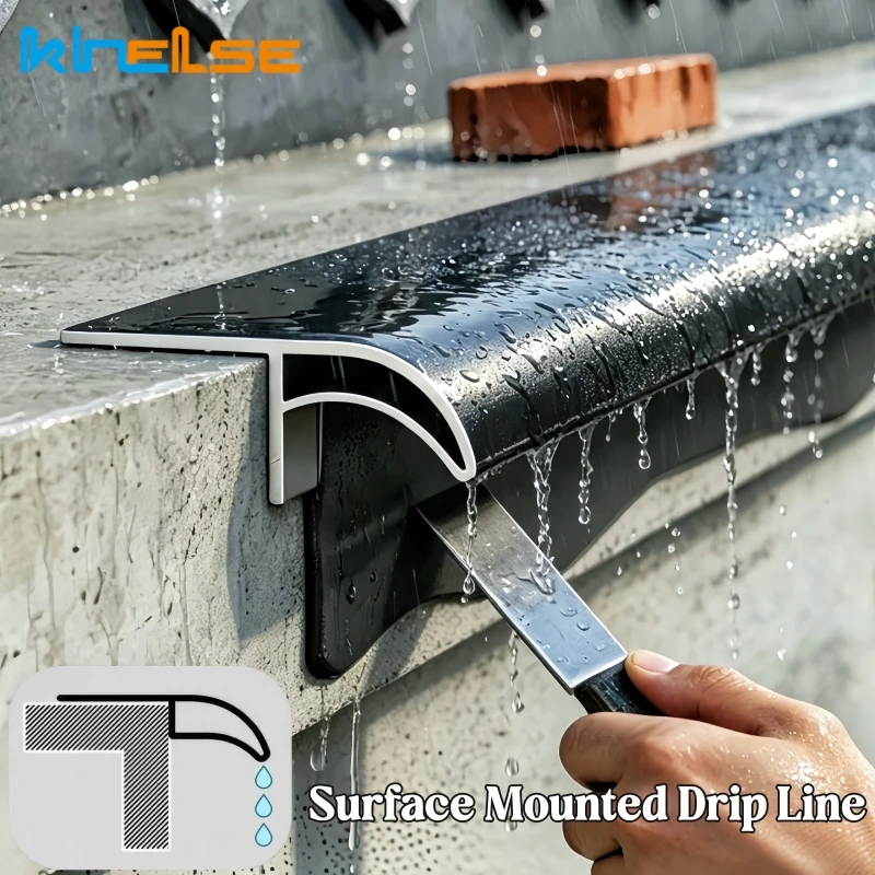 Black/Gray Eave Drainage LED Aluminum Profile Outdoor Eagle Beak Drip Line Channel Windowsill Rooftop Rain Water Deflector Board