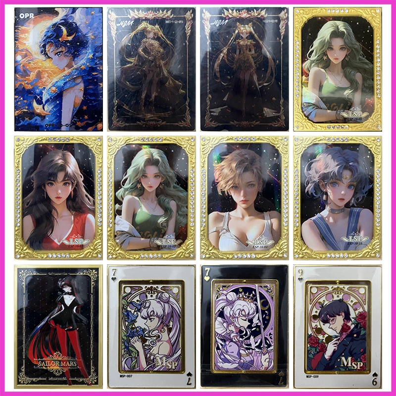 

Anime Goddess Story Rare OPR HGM LSP MSP Metal Refractive Flashcards Tsukino Usagi Toys for boys Collectible Cards Birthday Gift