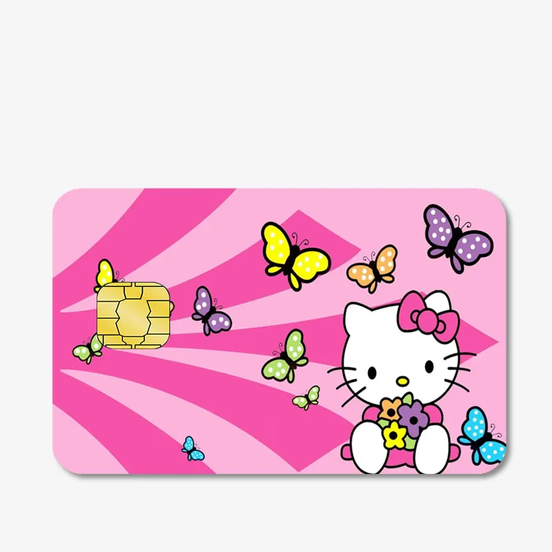 Anime Credit Debit Card Sticker Hellokitty Kuromi Cartoon Film Sticker Melody Film Skin Cover Film Cover Waterproof Poker Gifts