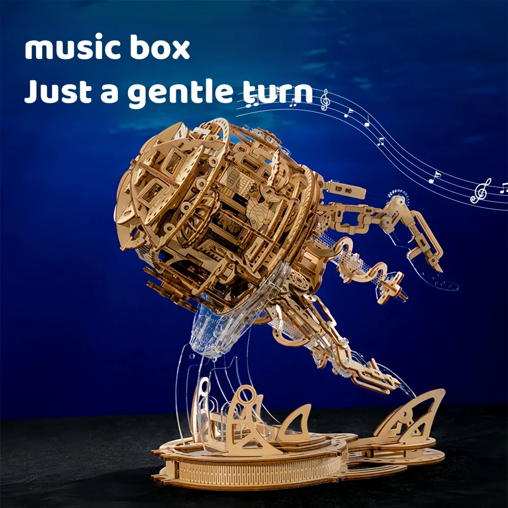 355PCS 3D แมงกะพรุนไม้ชุด Marine Life DIY สําหรับผู้ใหญ่และวัยรุ่น,Ocean-Themed Home Decor ประติมากรรม