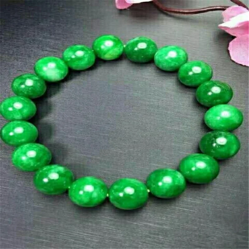 Supply Jewelry Burma Jade Jade Dry Green Iron Dragon Sheng Emperor Green Bracelet Men and Women Jade Jewelry Bracelet