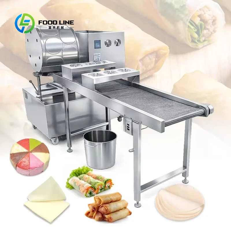 Fully Automatic Egg Roll Machine Industrial Spring Wrapper Maker