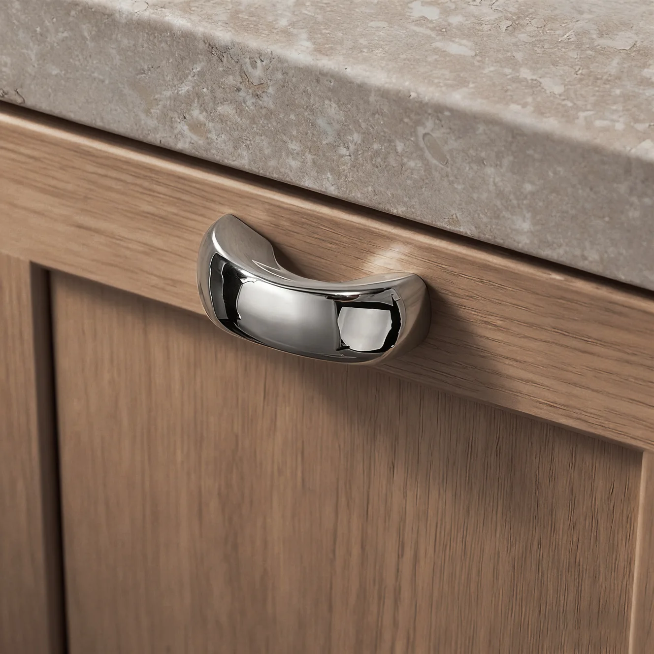 French Cabinet Pulls Handle Bright Silver Light Luxury Drawer Cabinet Wardrobe Door Modern Minimalist Furniture Hardware Handle