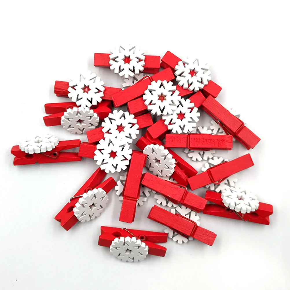 25 قطعة مقاطع خشبية تصميم ندفة الثلج الصغيرة مشابك الغسيل الزخرفية لملف ورق الصور ملاحظة الموثق عرض غرفة النوم مكتب المنزل #1