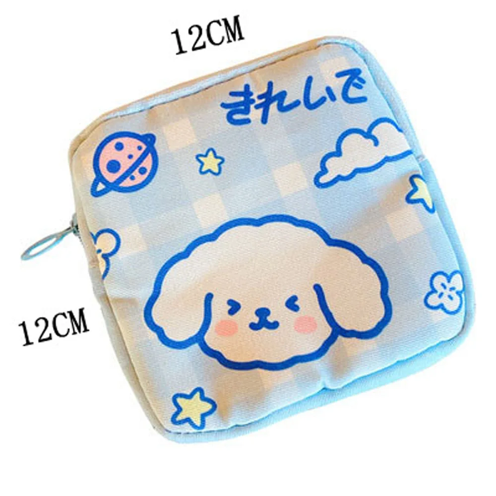 Korean Bear Canvas Ins style Credit Card Bag Napkin Organizer Coin Pouch Sanitary Pad Storage Bag