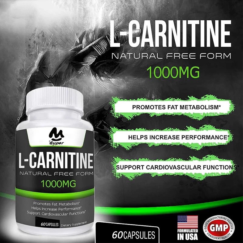 Super Strength L-Carnitine - 60 Capsules - 1000 mg Per Serving - Boosts Metabolism, Boosts Performance