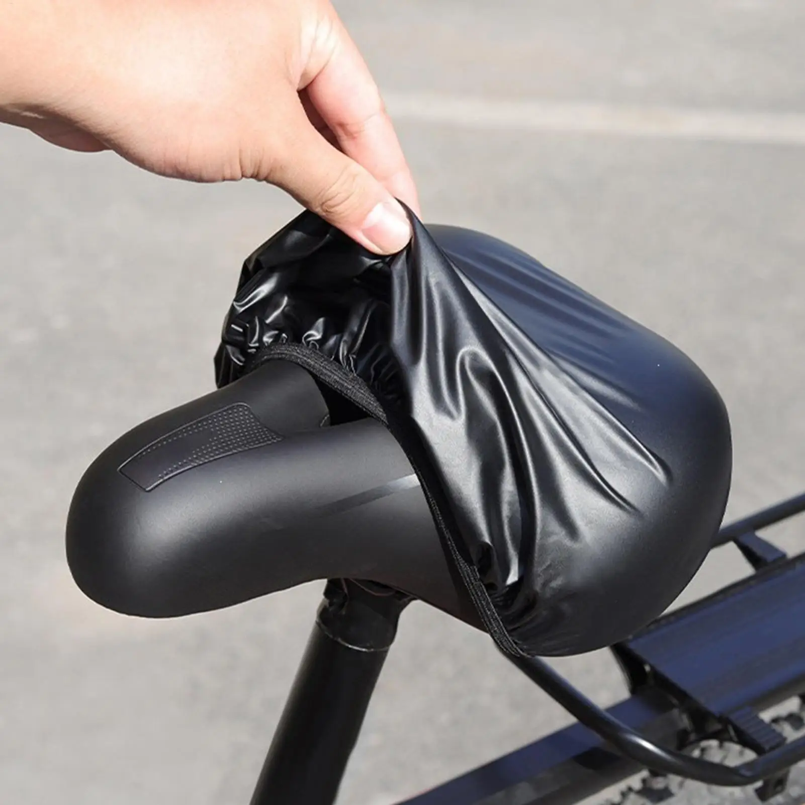 Seat Cover for Bike Bicycle Saddle Dustproof Protector with Drawstring Windproof Bike Seat Cover for Leisure Daily Camping