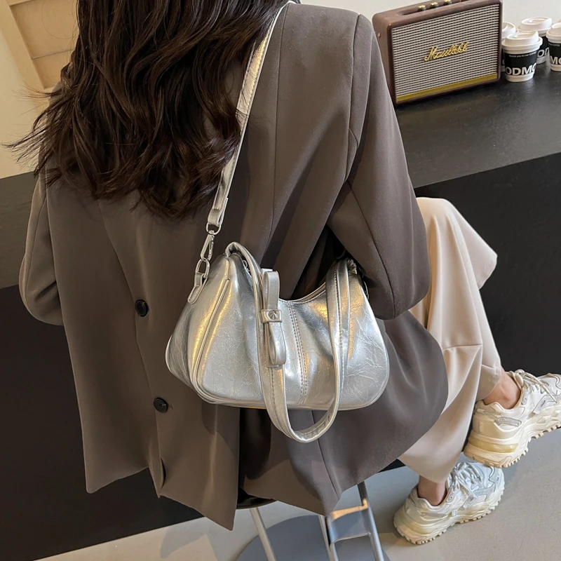 Bow Design Small PU Leather Crossbody Bags with Short Handle for Women 2024 Summer Fashion Shoulder Bags Handbags and Purses