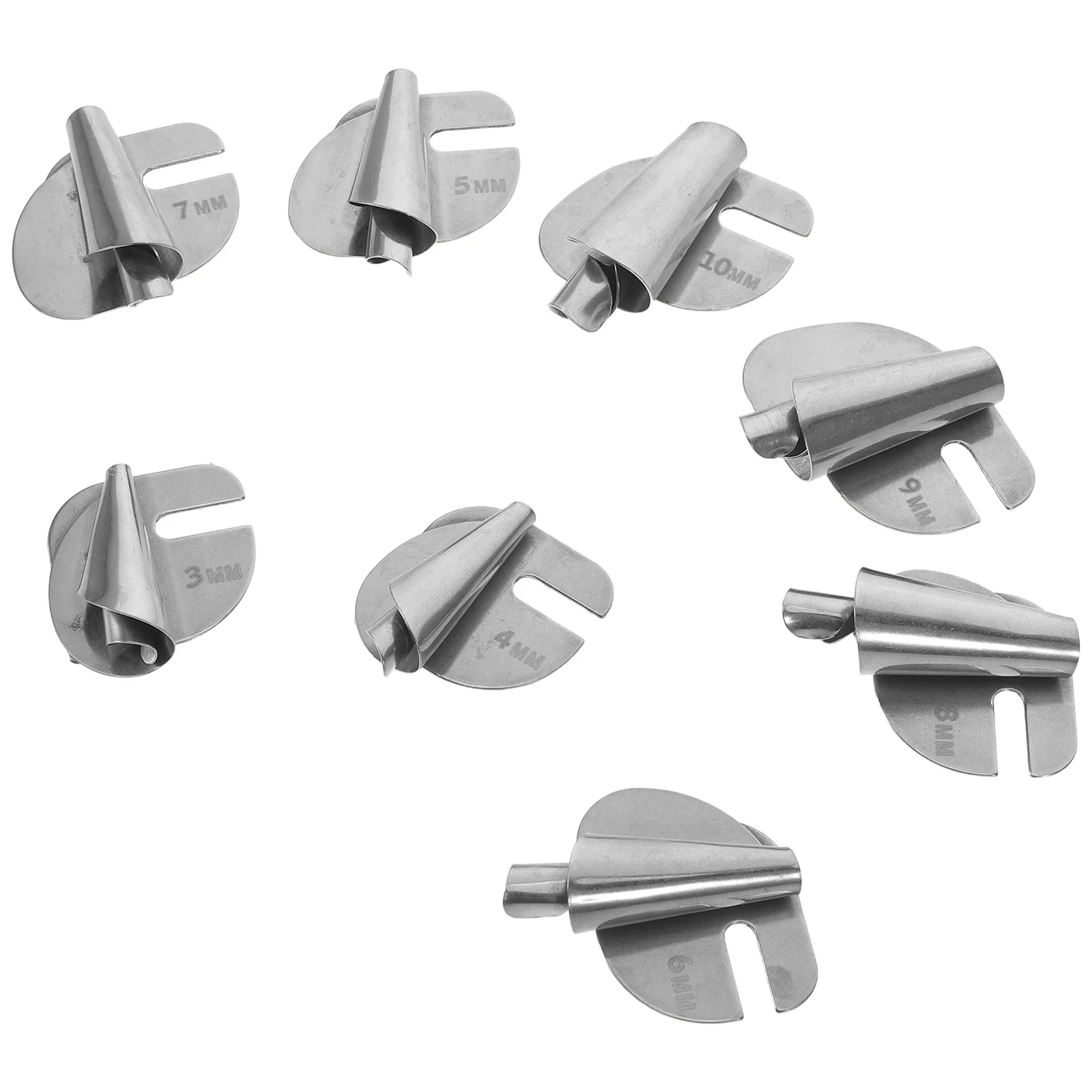 

8pcs Universal Rolled Hem Presser Foot Set Stainless Steel Sewing Machine Attachment For Hemming Diy Projects Handicraft Sewing