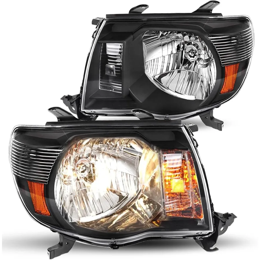 

Headlight Assembly Replacement for 20052011 Tacoma Pickup Passenger and Driver Side Black Housing with Amber Reflector for Enh