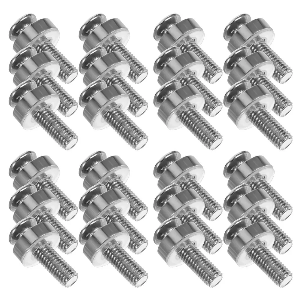 

50Pcs Stainless Steel Crown Screws Nickel Plated Server Rack Mounting Bolts Cage Nut Kit Hardware for Network Cabinets Shelves