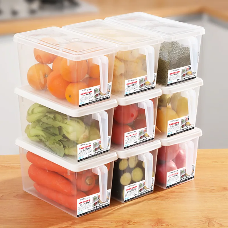 Portable Refrigerator Fridge Sealed Food Fruits Storage Box Organizer Container Storage Box Food Container Plastic Keep Fresh