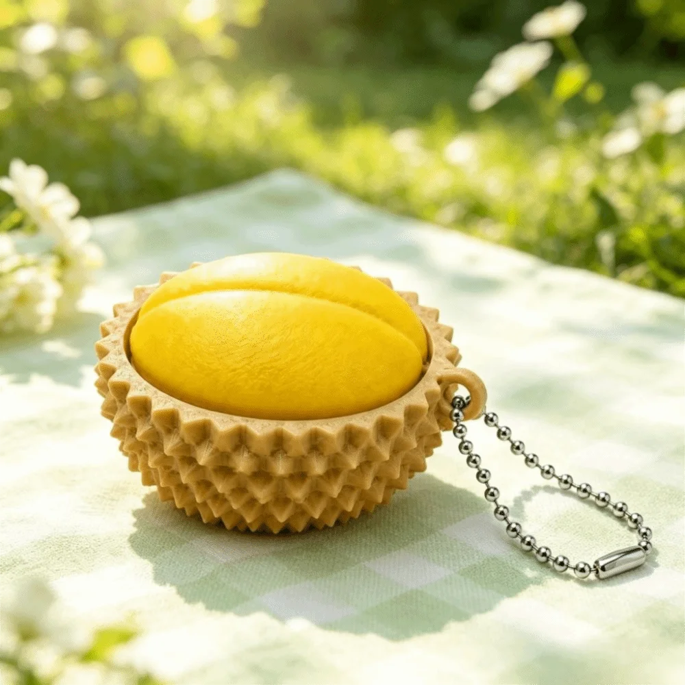 Simulation Fruit 3D Printed Keychain Simulation Vegetables 3D Printed Fidget Keychain Cute Food Shaped Reduce Pressure Keychain