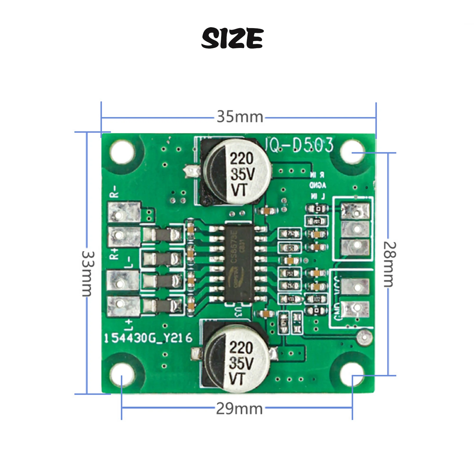 2*40W Mini Digital Power Amplifier Board for Stereo Audio Amplifier Module 12V Power Amplifier Board for Car Audio System