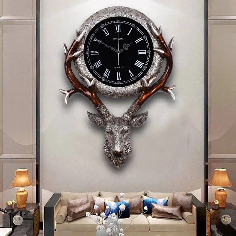 Vintage Kitchen Wall Clock Xl Roman Unusualhands Aesthetic Modern Luxury Wall Clock Room Decor Retro Montre Murale Home Decor